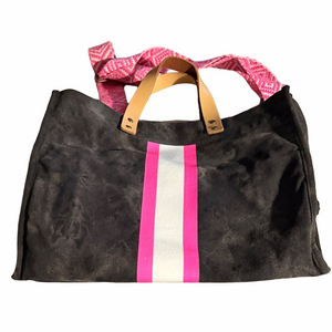 Bragg Rights Tote Bag Black Pink Stripe Multi-Compartment Carryall